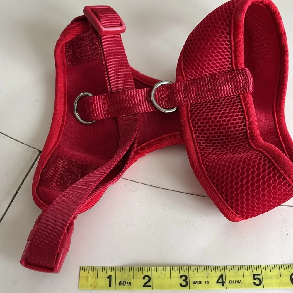 🌸NWOT Bright Red Dog Harness with Adjustable Straps and Breathable Fabr…